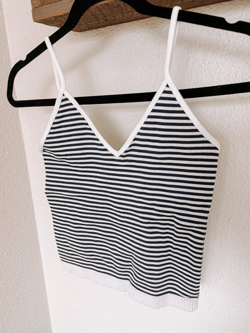 Navy Blue Striped Tank
