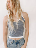 Navy Blue Striped Tank