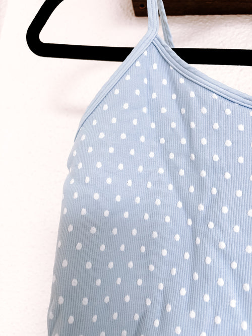Lake Blue Polka-Dot Tank