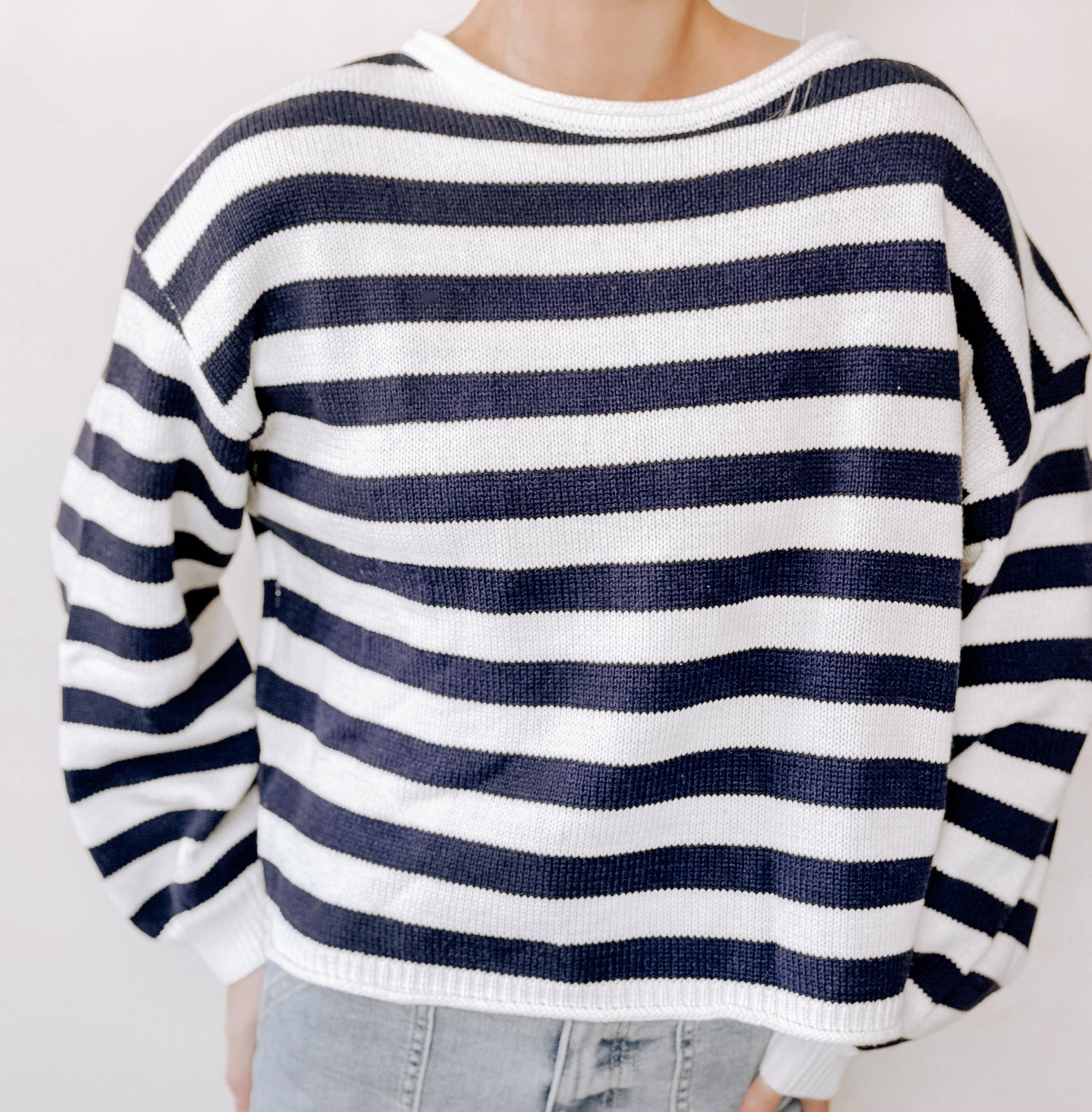 Navy Boat Knit Sweater