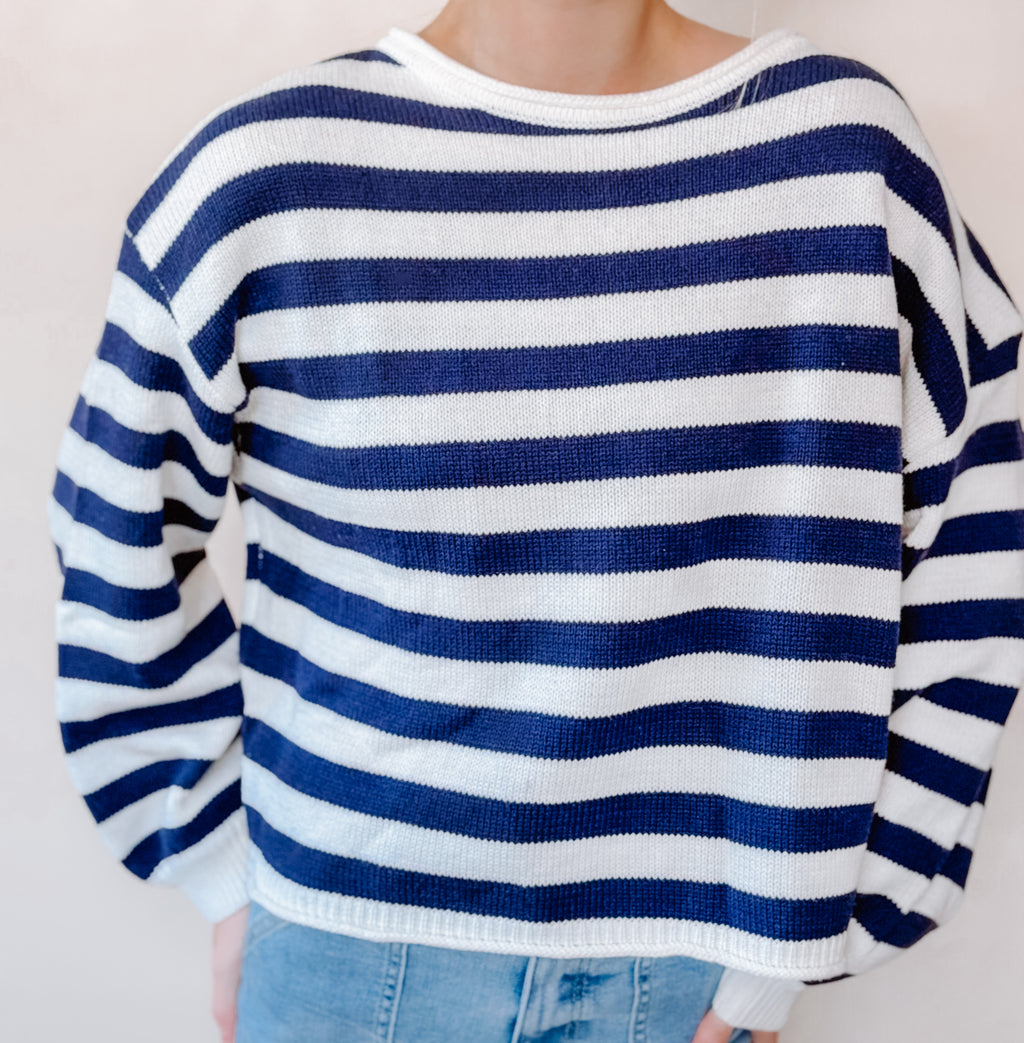 Navy Boat Knit Sweater